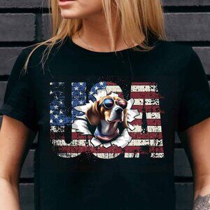 Beagle 4th July Memorial Day USA T-Shirt, Dog Lover Gift 4th of July Tee Shirt